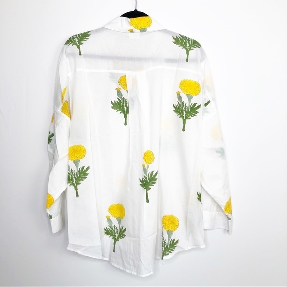 Indigo by Boutin cotton floral oversize button-down shirt - Picture 2 of 10